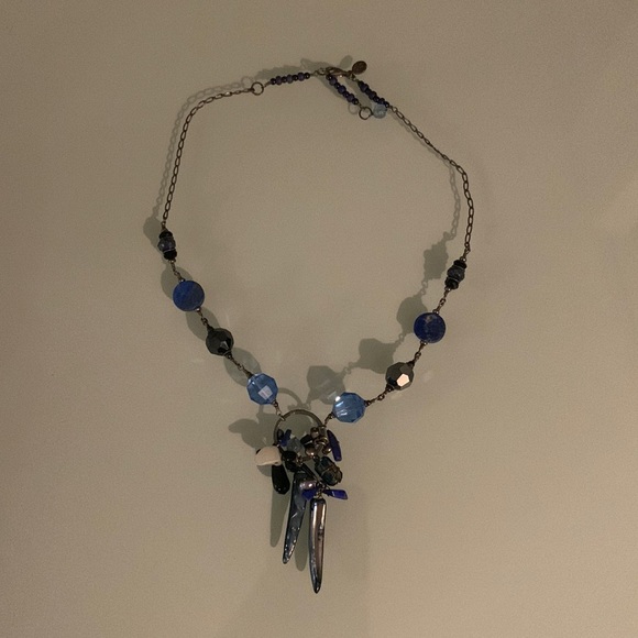 Stunning Blue Mixed Material Necklace - Picture 1 of 5